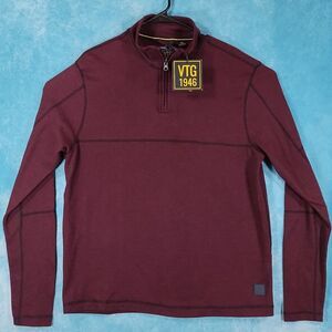 NWT Vintage 1946 (VTG 1946) Men's 1/4 Zip Mock Neck Sweater, Maroon, Size XL